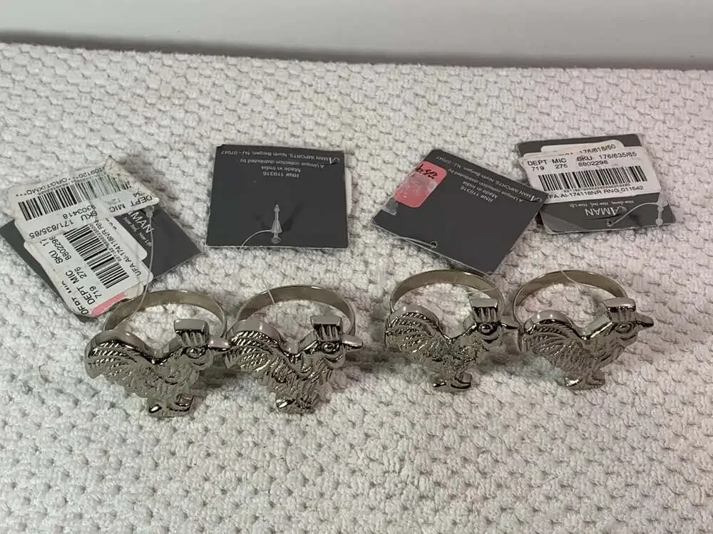 Rooster Napkin Rings 4 set